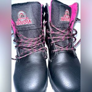 Baramha women's work boots size 9 black leather